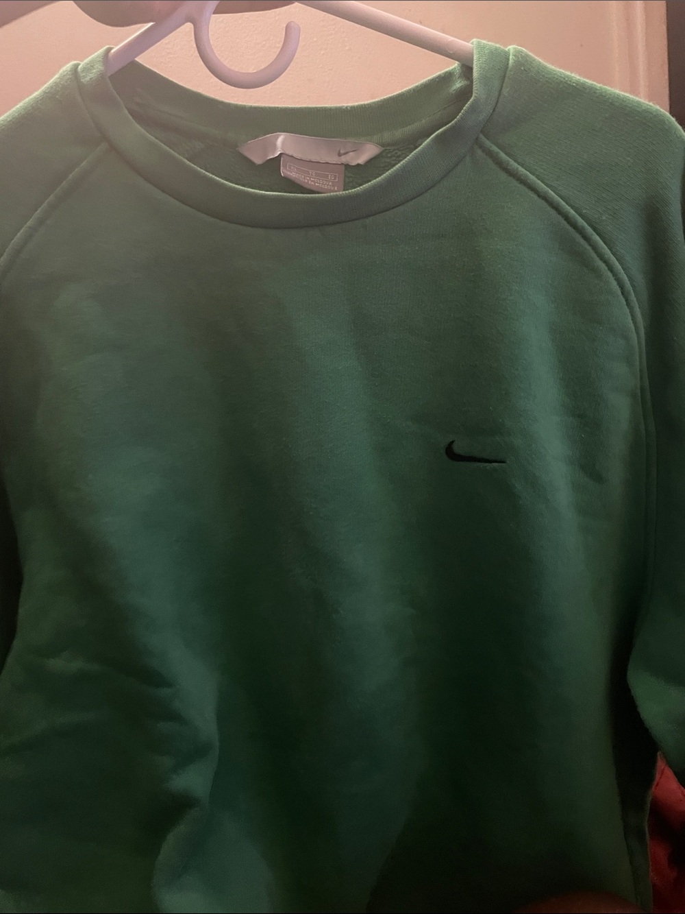 Nike Green Crewneck Sweatshirt with Black Swoosh